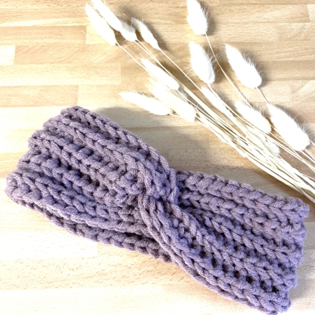 Handmade Damen Stirnband twisted gehäkelt Wolle Pastell kaufen