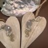 Handmade Ohrringe neu Resin silberfarbig mit Schmetterling 