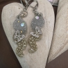 Handmade Ohrringe neu Resin silberfarbig mit Schmetterling 