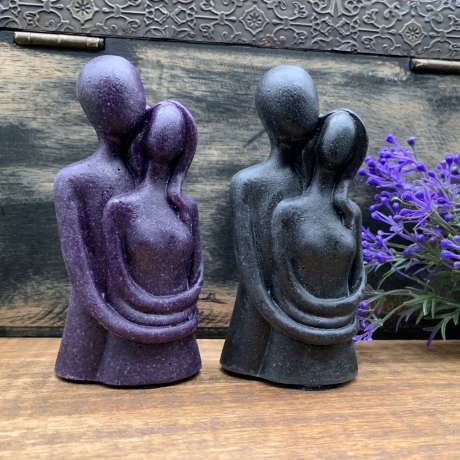 Handgefertigtes Liebespaar aus Stein/Sand/Glas/Harz 