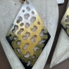 Ohrringe Handmade neu Resin Salinoform schwarz Gold weiß 