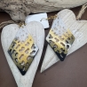 Ohrringe Handmade neu Resin Salinoform schwarz Gold weiß 