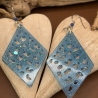 Handmade Ohrringe neu Resin Glitzerblau Salinoform 