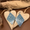 Handmade Ohrringe neu Resin Glitzerblau Salinoform 