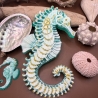 Seepferdchen Deko Neu Handmade grün Gold und weiß farbig 