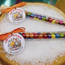 Gastgeschenk für den Kindergeburtstag mit Baustellen Motiv