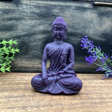 Handgefertigte Buddha Figur aus Naturstein/Sand/Harz
