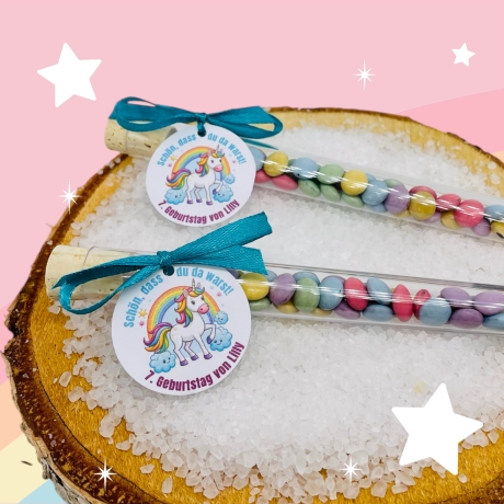 Gastgeschenk für den Kindergeburtstag Einhorn Motiv, Mitgebsel