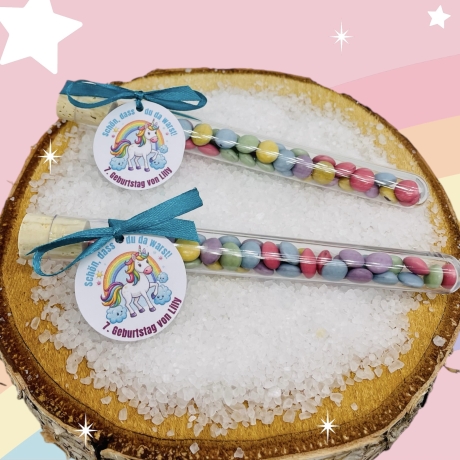 Gastgeschenk für den Kindergeburtstag Einhorn Motiv, Mitgebsel