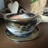 Teelichthalter Kaffeetasse Neu Resin meliert 