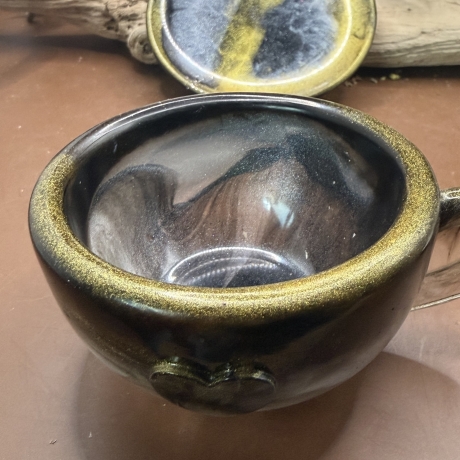 Teelichthalter Kaffeetasse Neu Resin meliert 