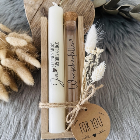 Geldgeschenk Kerzenset „Hochzeit“ mit Wunscherfüller 