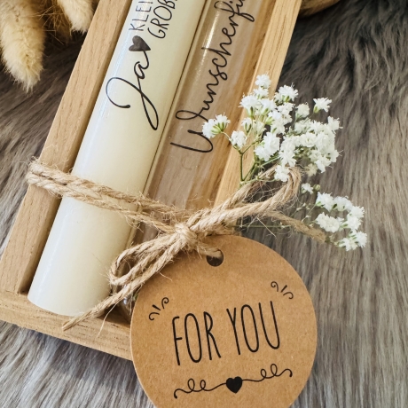 Geldgeschenk Kerzenset „Hochzeit“ mit Wunscherfüller 