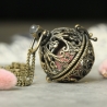Retro Medaillon Weidekätzchen Kette Rosenquarz Geschenkidee