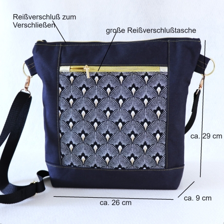 Umhängetasche Damen/Handtasche/Schultertasche/schwarz Gold