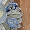 1 Teelichthalter Kerzenhalter Upcycling Gelb Hellblau Creme