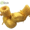 Babyschuhe gestrickt gelb Gr. ca 15
