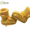 Babyschuhe gestrickt gelb Gr. ca 15