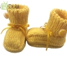Babyschuhe gestrickt gelb Gr. ca 15