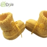 Babyschuhe gestrickt gelb Gr. ca 15