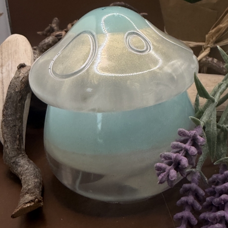 Handmade Dose Neu Resin Pilzform Mintgrün klar und Perlmuttgrün