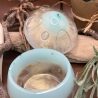 Handmade Dose Neu Resin Pilzform Mintgrün klar und Perlmuttgrün