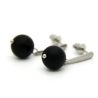 Onyx-Kugel-Edelstahlohrstecker in Schwarz, eingehängtes Element