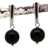 Onyx-Kugel-Edelstahlohrstecker in Schwarz, eingehängtes Element