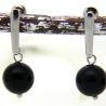 Onyx-Kugel-Edelstahlohrstecker in Schwarz, eingehängtes Element