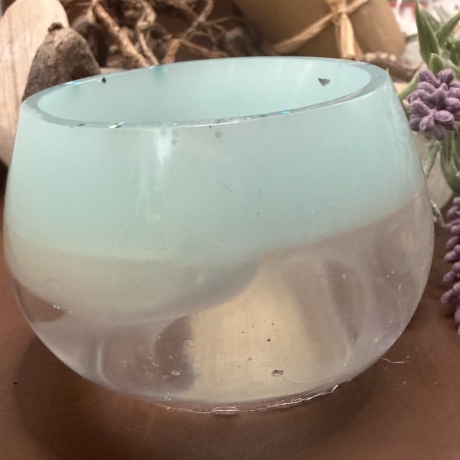 Handmade Dose Neu Resin Pilzform Mintgrün klar und Perlmuttgrün