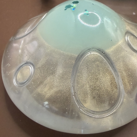Handmade Dose Neu Resin Pilzform Mintgrün klar und Perlmuttgrün