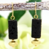 Lava-Walzen-Edelstahlohrhaken (vergoldet) in Schwarz, Accessoire