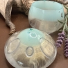 Handmade Dose Neu Resin Pilzform Mintgrün klar und Perlmuttgrün