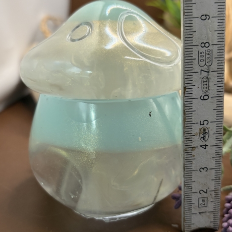 Handmade Dose Neu Resin Pilzform Mintgrün klar und Perlmuttgrün