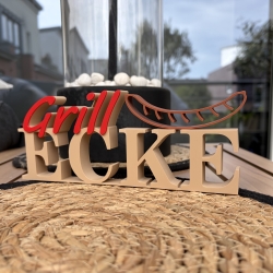 3D Schriftzug Grillecke als Deko zum hinstellen, personalisierbar