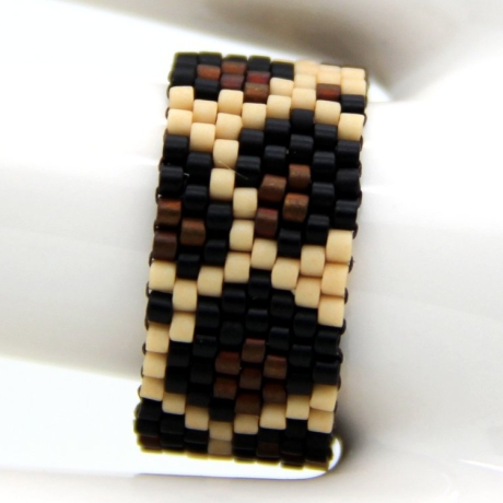 Miyuki-Delica-Glasperlen-Bandring in Beige, Braun und Schwarz