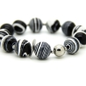 Zebrajaspis-Kugel-Armband (elastisch) in Schwarz und Weiß