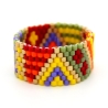 Miyuki-Delica-Glasperlen-Bandring in Kunterbunt und Goldnuance