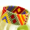 Miyuki-Delica-Glasperlen-Bandring in Kunterbunt und Goldnuance