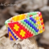 Miyuki-Delica-Glasperlen-Bandring in Kunterbunt und Goldnuance