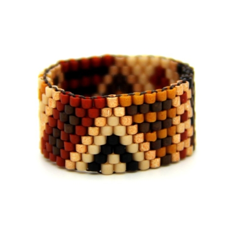 Miyuki-Delica-Glasperlen-Bandring in Gold- und Natur-Nuancen
