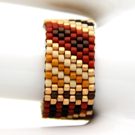 Miyuki-Delica-Glasperlen-Bandring in Gold- und Natur-Nuancen