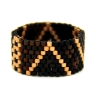 Delica-Glasperlen-Ring in Gold-, Schwarz- und Braun-Nuancen