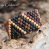 Delica-Glasperlen-Ring in Gold-, Schwarz- und Braun-Nuancen