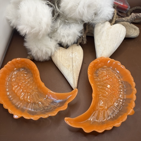 Schälchen Engelsflügel neu Harz Handmade Unikat 