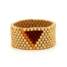 Miyuki-Delica-Glasperlen-Bandring in Gold-Nuancen und Dunkelrot