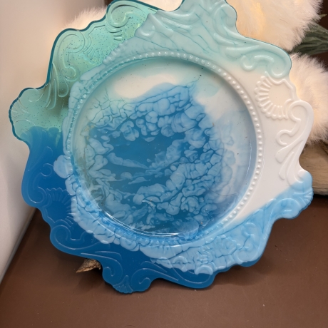 Deko/Aufbewahrung Teller Handmade Neu Resin 16 cm Durchmesser 