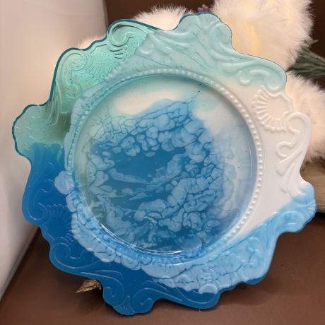 Deko/Aufbewahrung Teller Handmade Neu Resin 16 cm Durchmesser 