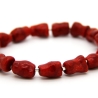 Korallen-Nuggets-Armband (elastisch) in Rot mit Edelstahlzylinder