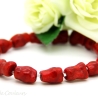 Korallen-Nuggets-Armband (elastisch) in Rot mit Edelstahlzylinder